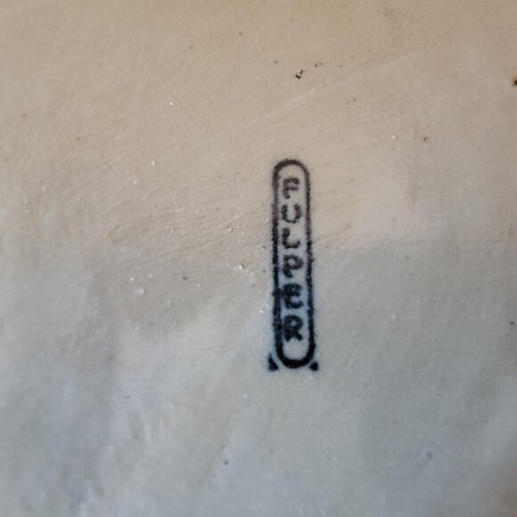 Beautiful Fulper Pottery Low Planter Bulb Bowl Blue & Cream Flambe Drip Glaze - Picture 2 of 9